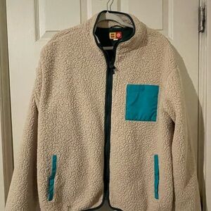 Lego Cream and Green Sherpa Fabric